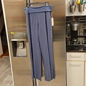 💕FRESH LAUNDRY💕 Linen Foldover Pants ~ 100% Linen Blue XL NWT